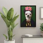 Quadro Pincher A La Frida 24x18cm Moldura:madeira Preta