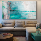 Quadro Pintura Água Abstrato -- Br Artes Médio 84x54