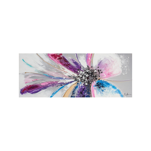 Quadro Pintura Flor 2 Blue Pink