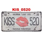 Quadro Placa Decorativa Metal Quarto Sala Escritorio Kiss