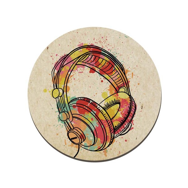 Quadro Placa Decorativa Redonda Fone De Ouvido - D'rossi