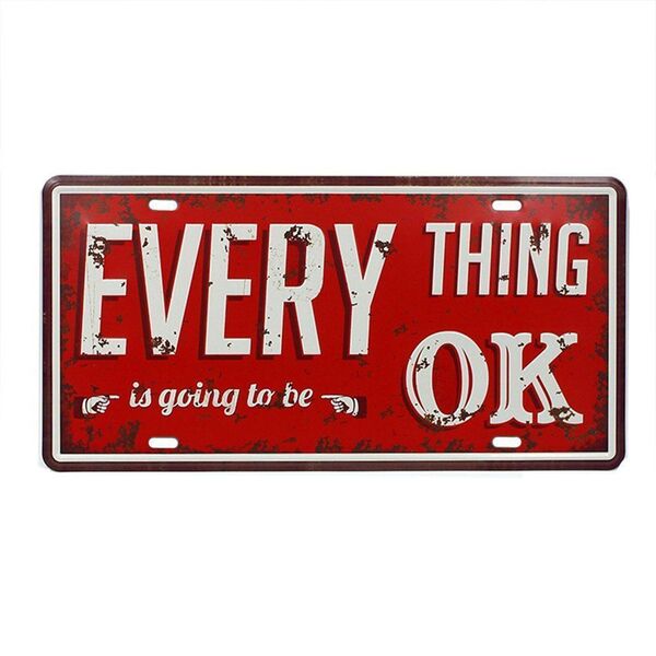 Quadro Placa Metal Decorativa Vintage Every Thing 15x30