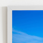 Quadro Plantação Girassol Céu Azul Moldura Branca 60x40cm