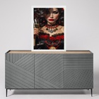 Quadro Pomba Gira Com Champagne 33x24cm - Com Vidro Moldura B