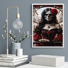 Quadro Pomba Gira Rosa Caveira 24x18cm - Com Vidro Moldura Br