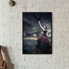 Quadro Pomba Gira Sete Saias 24x18cm Moldura:madeira Preta