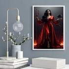 Quadro Pomba Gira - Vestido Vermelho 33x24cm Moldura Preta