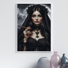 Quadro Pombagira 7 Catacumbas 33x24cm Moldura Preta