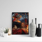 Quadro Pombagira 7 Saias 24x18cm - Com Vidro Moldura Branca