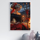 Quadro Pombagira 7 Saias 45x34cm Moldura Preta