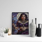 Quadro Pombagira Cigana 7 Luas 33x24cm Moldura Preta