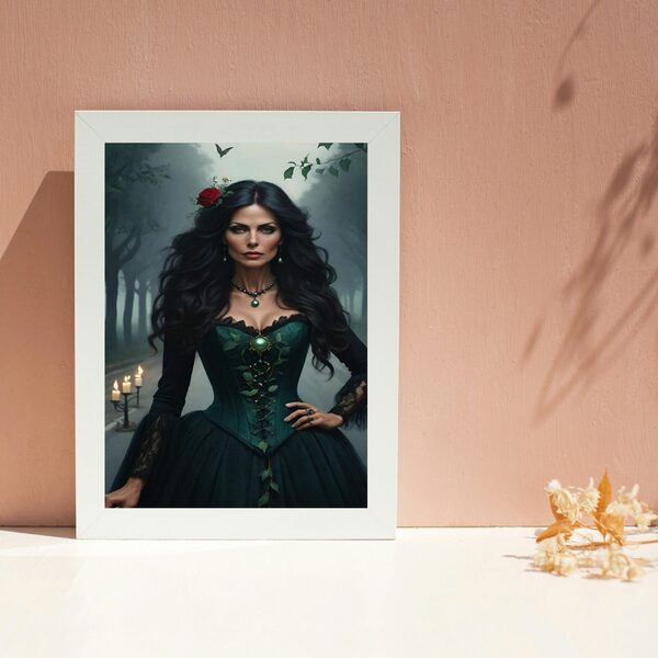 Quadro Pombagira Da Figueira 33x24cm - Com Vidro Moldura Bran