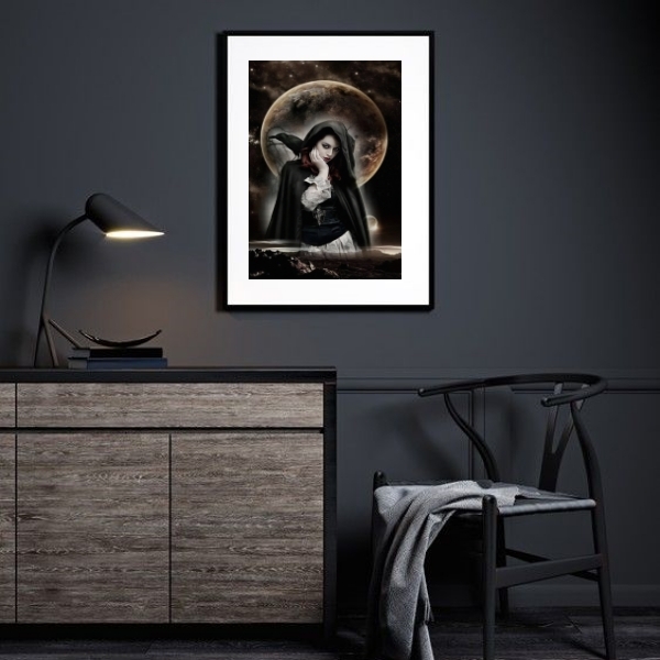 Quadro Pombagira Dama Da Noite - 60x48cm Moldura:madeira Preta