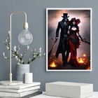 Quadro Pombagira E Exú 24x18cm Moldura:madeira Branca