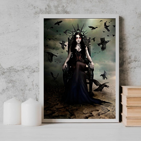 Quadro Pombagira Maria Quitéria 33x24cm Moldura:madeira Preta