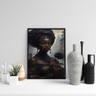 Quadro Pombagira Rosa Negra 45x34cm Moldura Branca