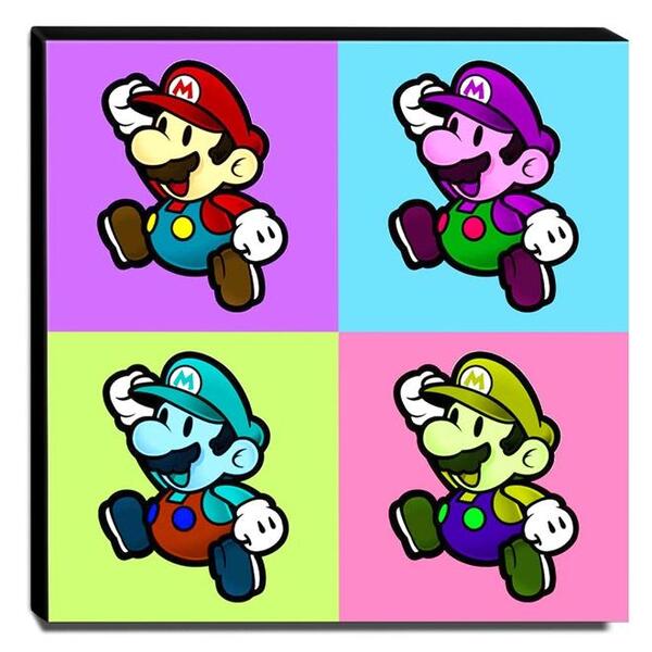Quadro Pop Art Super Mario Canvas 30x30cm-qp1