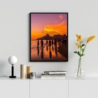 Quadro Por Do Sol Praia De Ipanema- Futebol 24x18cm - Com Vid