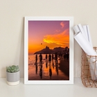 Quadro Por Do Sol Praia De Ipanema- Futebol 45x34cm - Com Vid