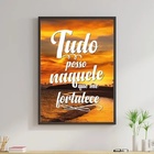 Quadro Por Do Sol Tudo Posso 33x24cm Moldura:madeira Preta