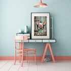 Quadro Porquinho Sorridente - 60x48cm Moldura:madeira Preta