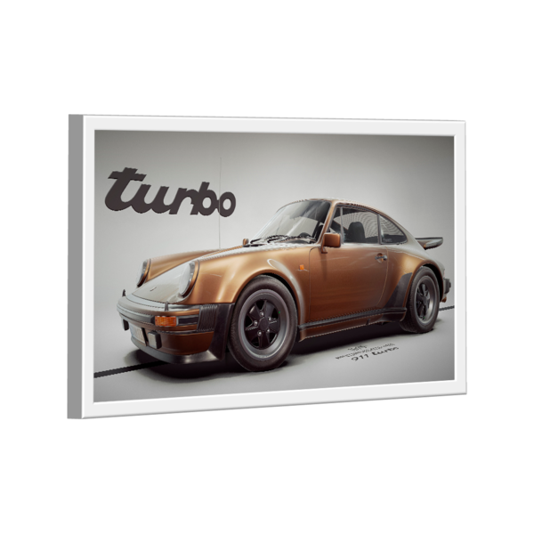 Quadro Porsche Gold 911 Turbo -- Br Artes