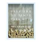 Quadro Porta Rolhas 32x42x4cm Previsão Do Tempo Branco I