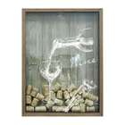 Quadro Porta Rolhas 32x42x4cm Wine Taça Natural