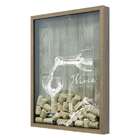 Quadro Porta Rolhas 32x42x4cm Wine Taça Natural