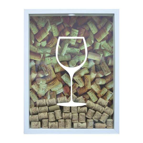 Quadro Porta Rolhas De Vinho Cm Branco