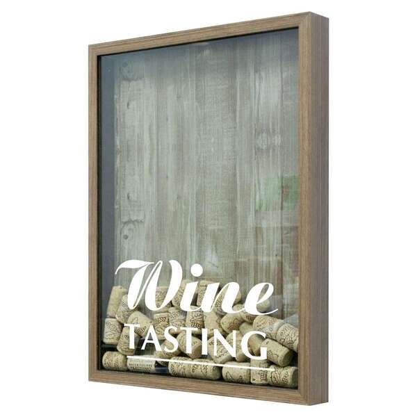 Quadro Porta Rolhas De Vinho Wine Tasting 22x27cm Natural