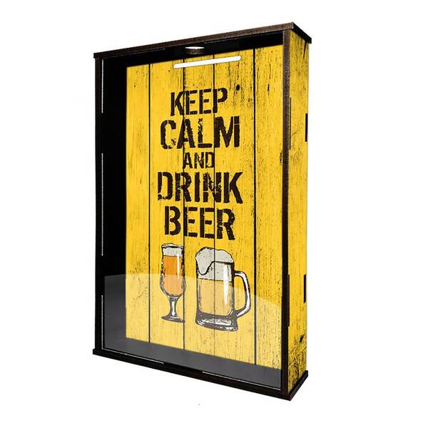 Quadro Porta Rolhas E Tampinhas Keep Calm And Drink Beer Leroy Merlin