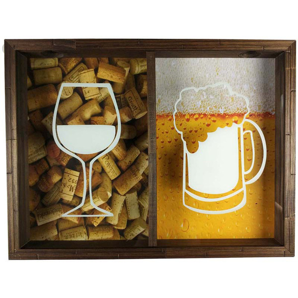 Quadro Porta Rolhas e Tampinhas Madeira Decorativo Cerveja Ou