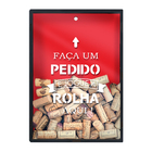 Quadro Porta Rolhas Grande Decorativo Com Moldura Mdf - Vinho