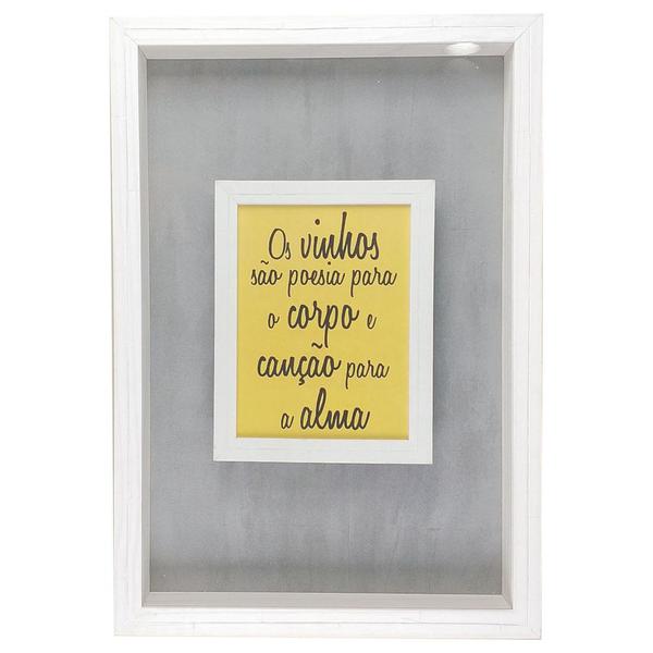 Quadro Porta Rolhas Sobreposto Os Vinhos Sao Poesia E Cancao Moldura Em Madeira 30x45cm Leroy Merlin