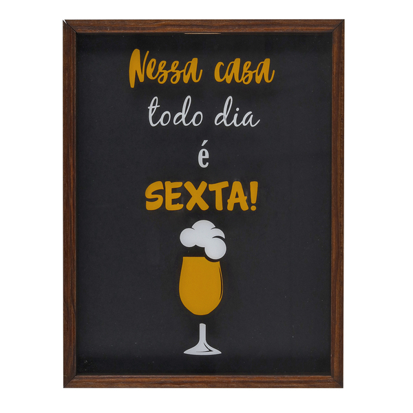 Quadro Porta Tampa Sexta Colorido 42x32cm