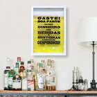 Quadro Porta Tampinhas Gastei Dinheiro Branco 27x37cm