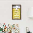 Quadro Porta Tampinhas Keep Calm Natural 17x27cm