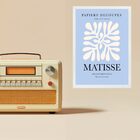 Quadro Poster Arte Matisse Azul E Branco 33x24cm - Com Vidro