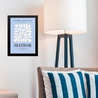 Quadro Poster Arte Matisse Azul E Branco 33x24cm - Com Vidro