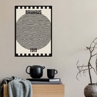 Quadro Poster Bauhaus - Bola Ondas 24x18cm - Com Vidro Moldur