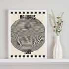 Quadro Poster Bauhaus - Bola Ondas 24x18cm - Com Vidro Moldur