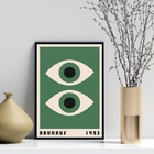 Quadro Poster Bauhaus - Olhos Verdes 33x24cm Moldura Branca