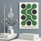 Quadro Poster Bauhaus Verde - Ação 24x18cm - Com Vidro Moldur