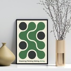 Quadro Poster Bauhaus Verde - Ação 45x34cm Moldura Preta