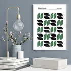 Quadro Poster Bauhaus Verde Grãos Minimalistas 33x24cm - Com