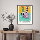 Quadro Poster Be Diferent - Be Yourself 33x24cm Moldura:madei