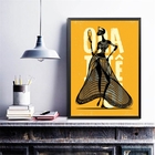 Quadro Poster Candomblé Oxum 24x18cm Moldura:madeira Branca