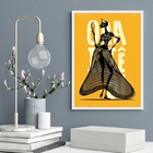 Quadro Poster Candomblé Oxum 45x34cm Moldura:madeira Preta