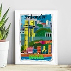 Quadro Poster Cidade De Salvador 24x18cm Moldura:madeira Preta